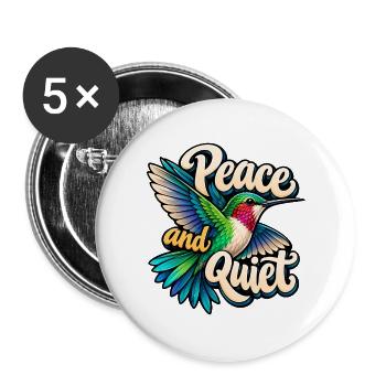 Kolibri - Buttons groß 56 mm (5er Pack) - Weiß - Vorne