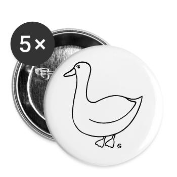 Gans verärgert 2 - Buttons groß 56 mm (5er Pack) - Weiß - Vorne