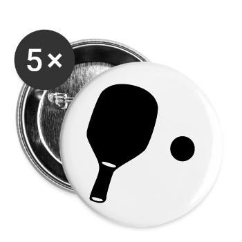 Tischtennis Spieler Geschenk - Buttons groß 56 mm (5er Pack) - Weiß - Vorne