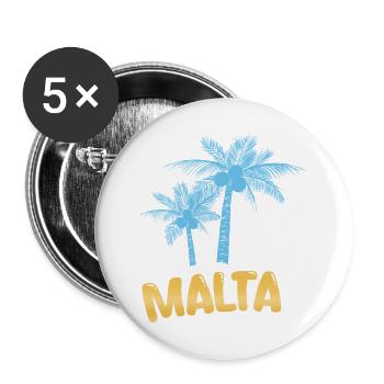 Geschenk für Malta - Buttons groß 56 mm (5er Pack) - Weiß - Vorne