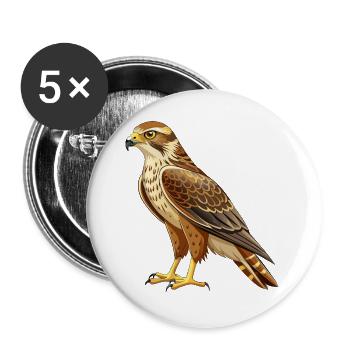 Rotschwanzbussard - Buttons groß 56 mm (5er Pack) - Weiß - Vorne