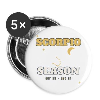 Skorpion-Jahreszeit-Sternbild - Buttons groß 56 mm (5er Pack) - Weiß - Vorne