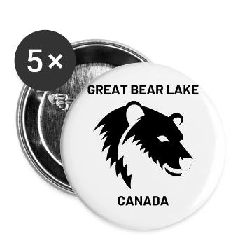 Great Bear Lake Silhouette Design Urlaub in Kanada - Buttons groß 56 mm (5er Pack) - Weiß - Vorne