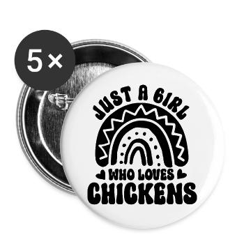 Huhn Spruch Boho Style - Buttons groß 56 mm (5er Pack) - Weiß - Vorne
