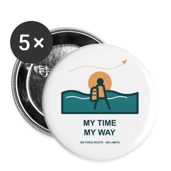 Meine Zeit Mein Weg - Buttons groß 56 mm (5er Pack) - Weiß - Vorne