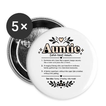 Coole Tante Lustige Beste Tante Wertschätzungszitat Kunst - Buttons groß 56 mm (5er Pack) - Weiß - Vorne