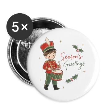 Aquarell Kleiner Trommlerjunge - Buttons groß 56 mm (5er Pack) - Weiß - Vorne