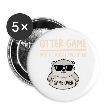 Otter Spiel Nicht Gucken - Buttons groß 56 mm (5er Pack) - Weiß - Vorne