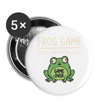 Frosch Spiel Nicht Gucken - Buttons groß 56 mm (5er Pack) - Weiß - Vorne