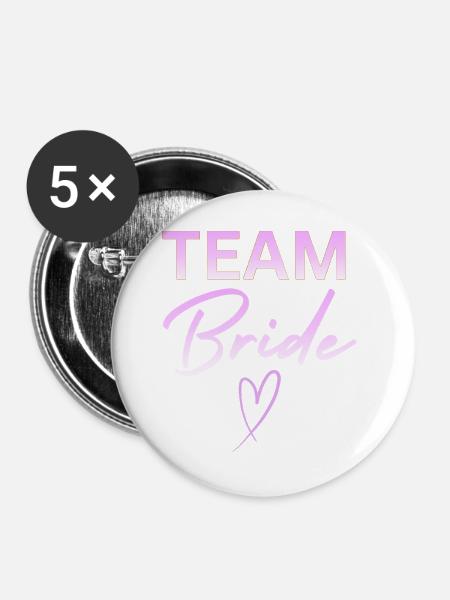 Team Bride - Buttons groß 56 mm (5er Pack) - Weiß