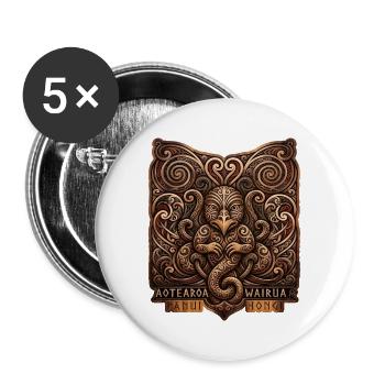 Maori Manaia spiritueller Beschützer Neuseeland - Buttons groß 56 mm (5er Pack) - Weiß - Vorne