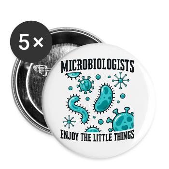 Mikrobiologie Lustiger Wissenschaftler Mikrobiologe Kunst - Buttons groß 56 mm (5er Pack) - Weiß - Vorne