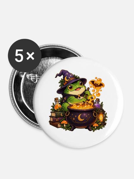 Unheimlicher Froschtrank - Buttons groß 56 mm (5er Pack) - Weiß