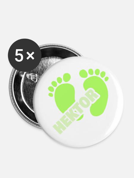 Hektor - Buttons groß 56 mm (5er Pack) - Weiß
