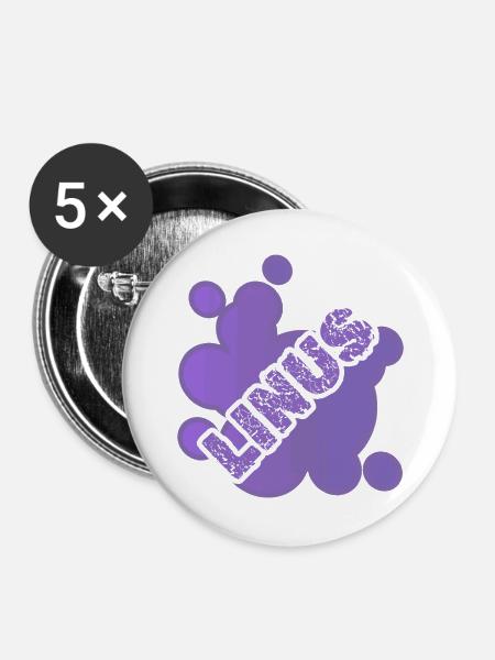 Tier Linus - Buttons groß 56 mm (5er Pack) - Weiß