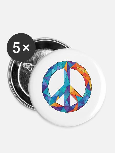 Poly Peace - Buttons groß 56 mm (5er Pack) - Weiß