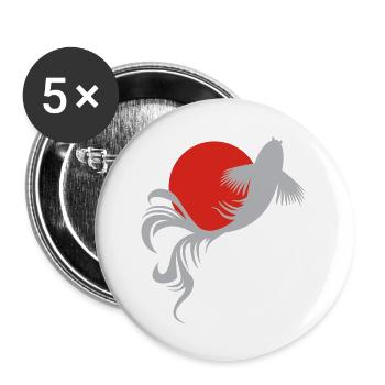 Roi der Koi-Karpfen - Buttons groß 56 mm (5er Pack) - Weiß - Vorne