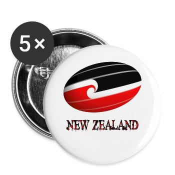 New Zealand - Buttons large 2.2''/56 mm (5-pack) - white - Front
