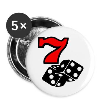 lucky seven - Buttons groß 56 mm (5er Pack) - Weiß - Vorne
