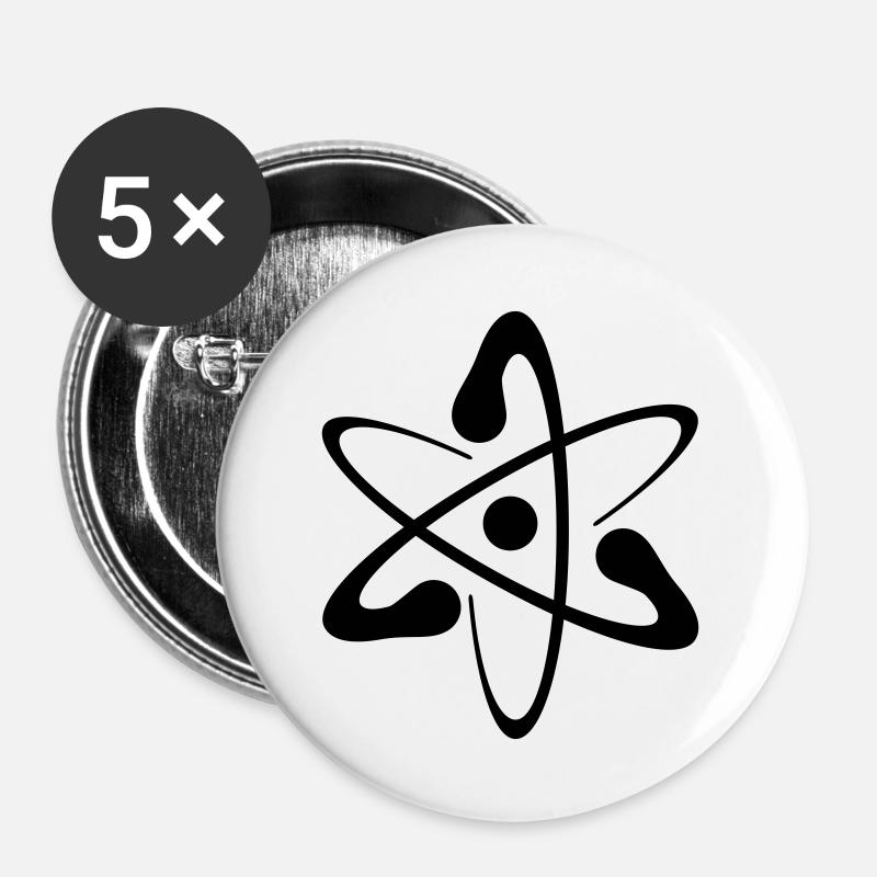 science_atom - Buttons groß 56 mm (5er Pack) - Weiß