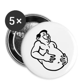 bauch - Buttons groß 56 mm (5er Pack) - Weiß - Vorne