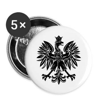 Polska Adler - Buttons groß 56 mm (5er Pack) - Weiß - Vorne
