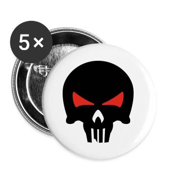 bone head - Buttons groß 56 mm (5er Pack) - Weiß - Vorne