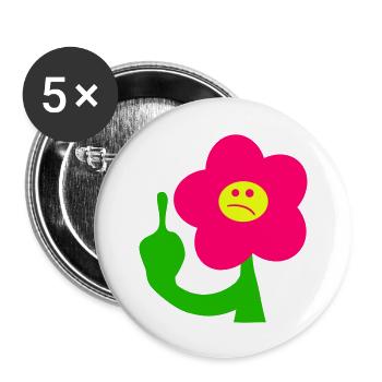 Fuck You Flower - Buttons groß 56 mm (5er Pack) - Weiß - Vorne