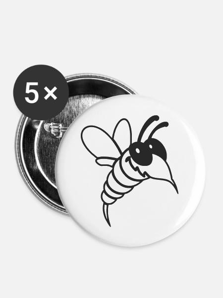 Muecke - Buttons groß 56 mm (5er Pack) - Weiß