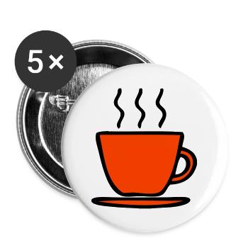 Tasse - Buttons groß 56 mm (5er Pack) - Weiß - Vorne