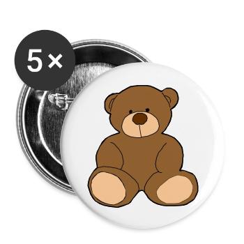 Teddy Bear - Lot de 5 grands badges (56 mm) - blanc - Devant