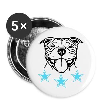 stafford © - www.dog-power.nl - Buttons groß 56 mm (5er Pack) - Weiß - Vorne