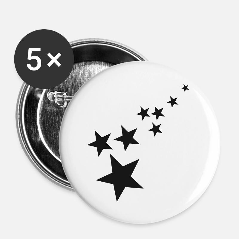 Stars - Buttons large 2.2''/56 mm (5-pack) - white