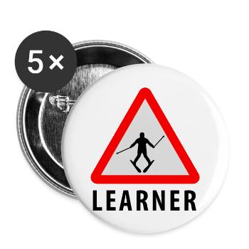 Ski Learner - Buttons large 2.2''/56 mm (5-pack) - white - Front