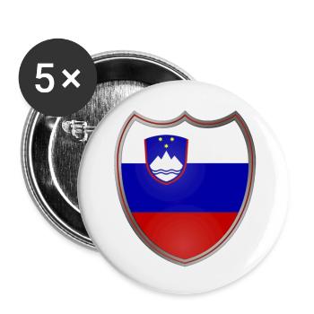 Slovenia (coat of arms) - Buttons large 2.2''/56 mm (5-pack) - white - Front