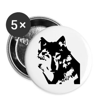 wolf - Buttons groß 56 mm (5er Pack) - Weiß - Vorne