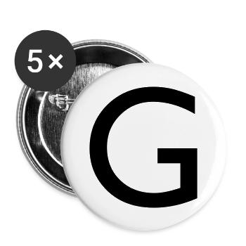Hauptstadt G - Buttons groß 56 mm (5er Pack) - Weiß - Vorne