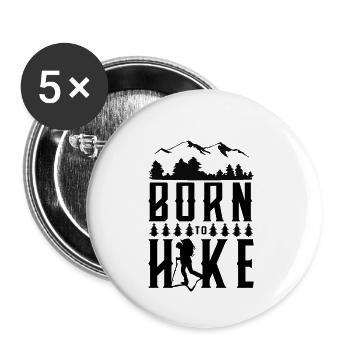 Wandern Tour Wanderer Wanderin Abenteuer Geschenk - Buttons groß 56 mm (5er Pack) - Weiß - Vorne