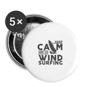 Windsurfen Windsurfer Windsurfing Surfer Geschenke - Lot de 5 grands badges (56 mm) - blanc - Devant