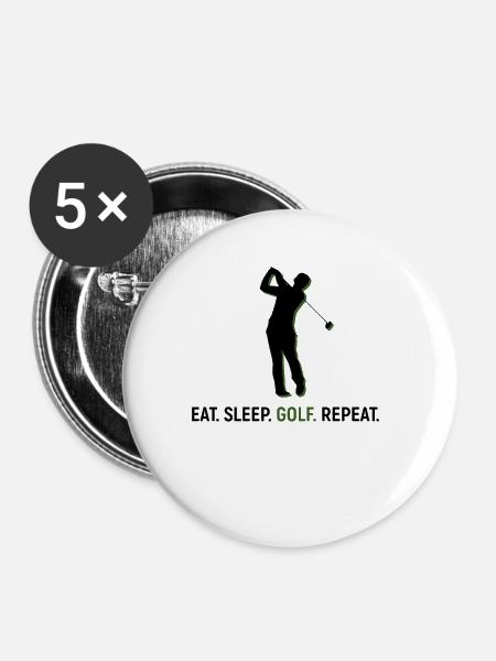 Golf Golfing Golfen Golfball Golfer - Buttons groß 56 mm (5er Pack) - Weiß