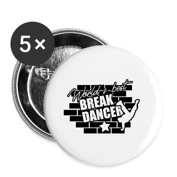 Dance Breakdance Breakdancing Breakdancer Gift - Buttons large 2.2''/56 mm (5-pack) - white - Front