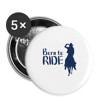 Horses Riding Horses Riding Horses Riding - Buttons large 2.2''/56 mm (5-pack) - white - Front