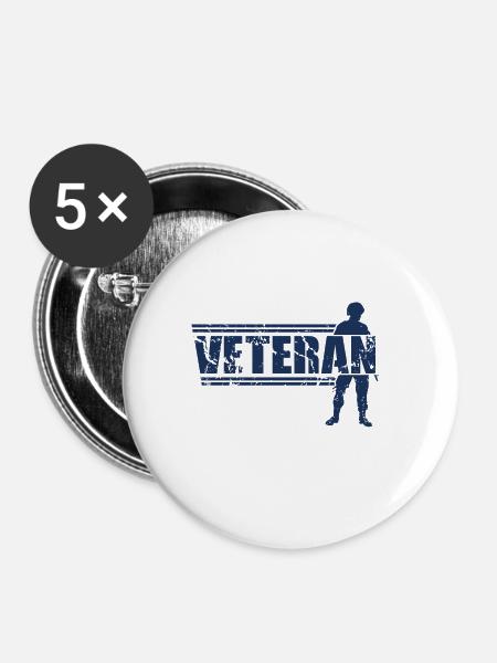 Veteranen - Buttons groß 56 mm (5er Pack) - Weiß