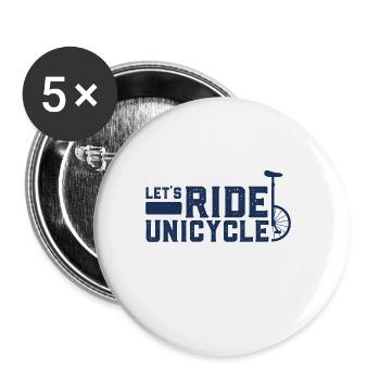 Einrad - Buttons groß 56 mm (5er Pack) - Weiß - Vorne