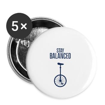 Unicycling - Buttons large 2.2''/56 mm (5-pack) - white - Front