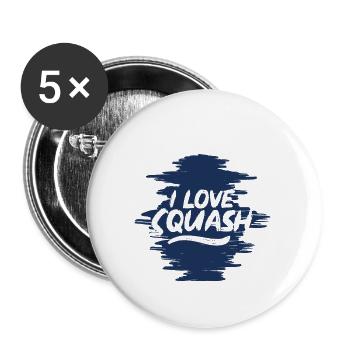 Team Squashspieler Spiel Squash Schläger Squash - Buttons groß 56 mm (5er Pack) - Weiß - Vorne