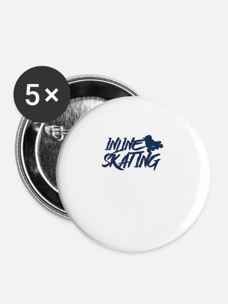 Inline Skater - Buttons groß 56 mm (5er Pack) - Weiß