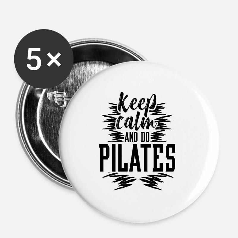 Pilates Pilates Pilates Pilates - Buttons large 2.2''/56 mm (5-pack) - white