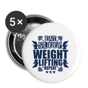 Haltérophiles Haltérophiles Haltérophiles - Lot de 5 grands badges (56 mm) - blanc - Devant