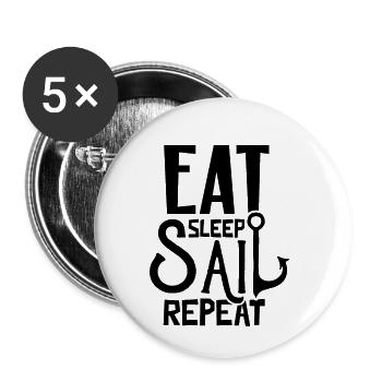 Voilier - Lot de 5 grands badges (56 mm) - blanc - Devant